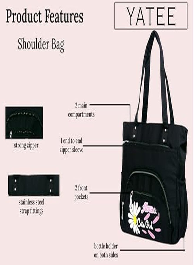 Yatee Girls Tote Bag - Shoulder Handbag for Women & Teenagers, Stylish Travel & College, office with Zipper Compartments Tote for Women | Zipper Handbags | Multiple Pockets - Image 5